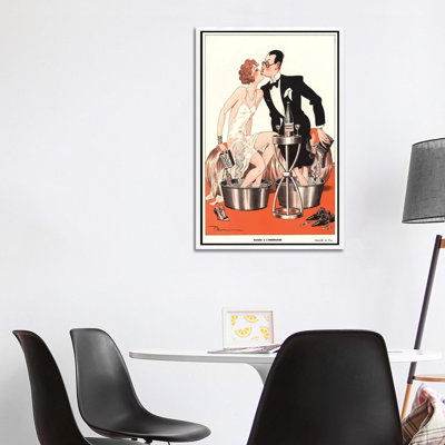 1930s Le Sourire II Cover 1 Piece Floater Frame Wall Art on Canvas