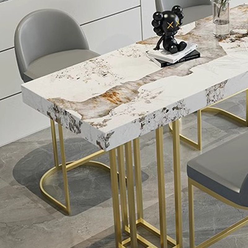 Table de bar et chaise de loisir Leisure One, Doré, Gris, H 39,3 po x L 70,8 po x l 17,7 po