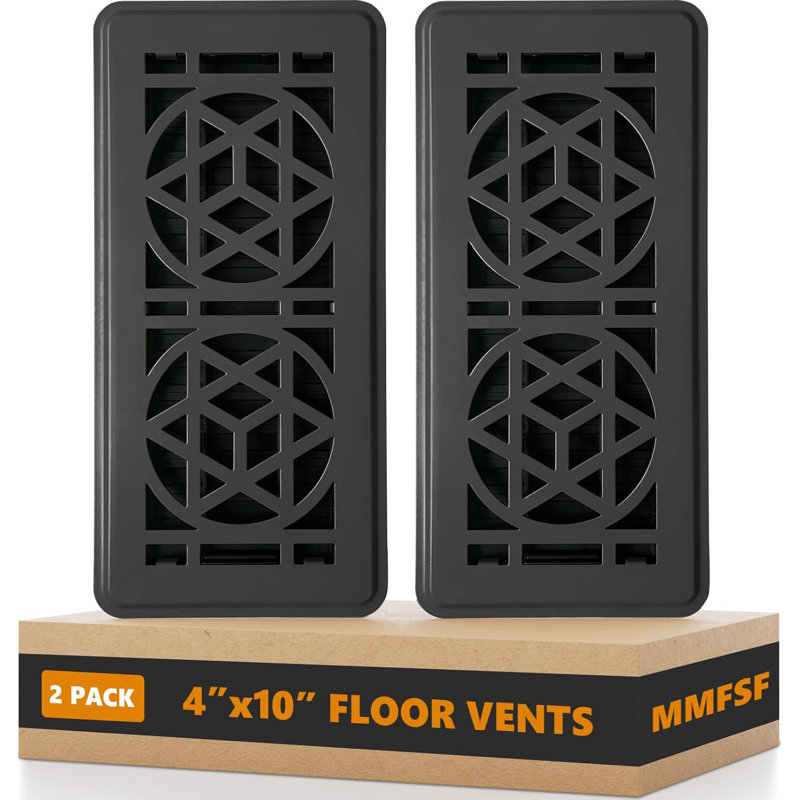 Paquet de 2 housses de ventilation de plancher, registre de plancher 4 x 10, couvercle de ventilation en acier robuste