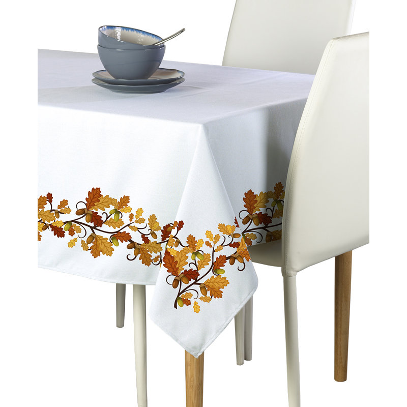 Erhart Fall Foliage Border Tablecloth, 120" L x 60" W
