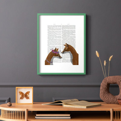Fox Lovers, reproduction encadrée - bois massif