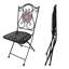 Lot de 2 chaises de bistro pliantes en métal noir avec dossier décoratif en mosaïque, chaises pliantes d'extérieur pour patio