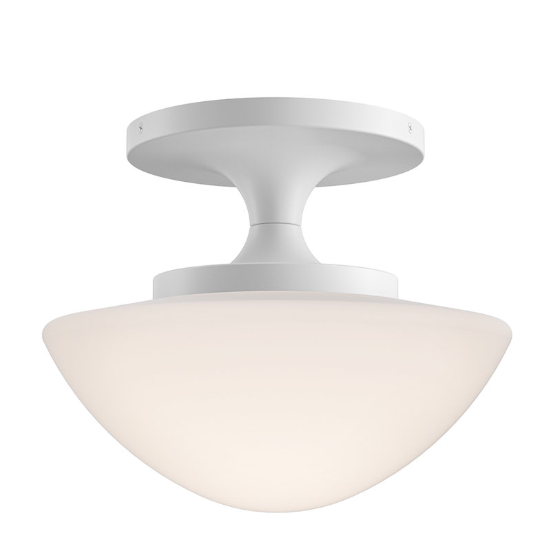 Hinkley Knox Semi-Flush Mount Schoolhouse Ceiling Light, Chalk White