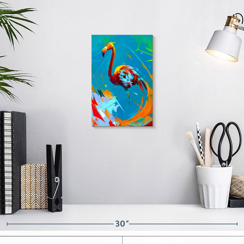 Flamant rose Brampt, H 12 po x l 8 po