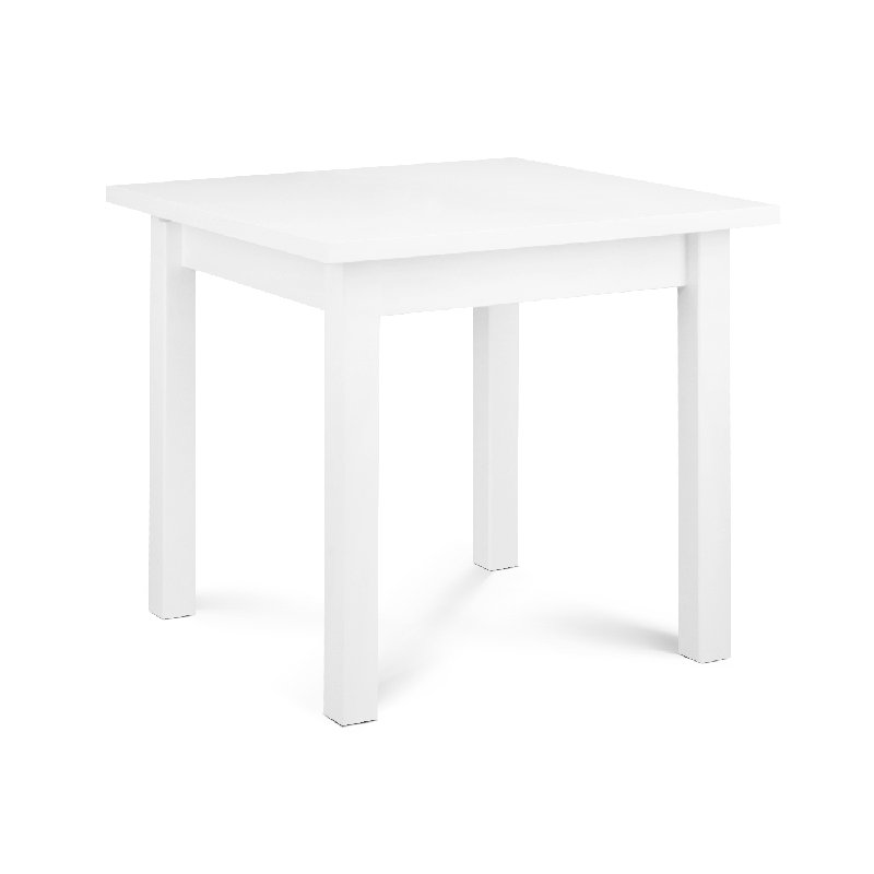Solid Wood Base Dining Table, White, 76cm H x 100cm L x 76cm W