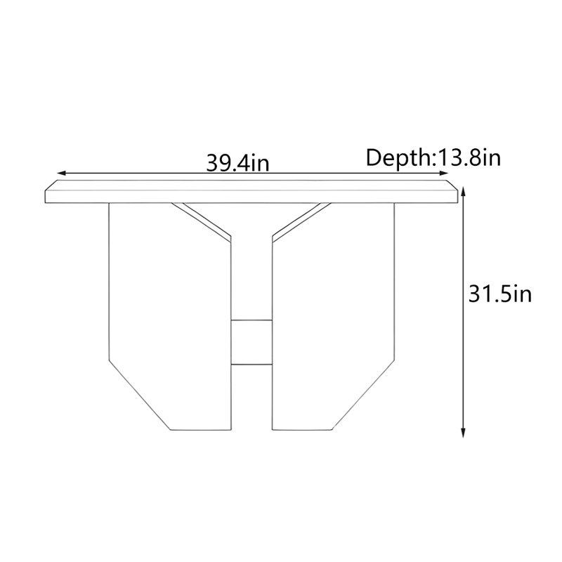 Console French French, H 31,5 po x l 39,4 po x P 13,8 po