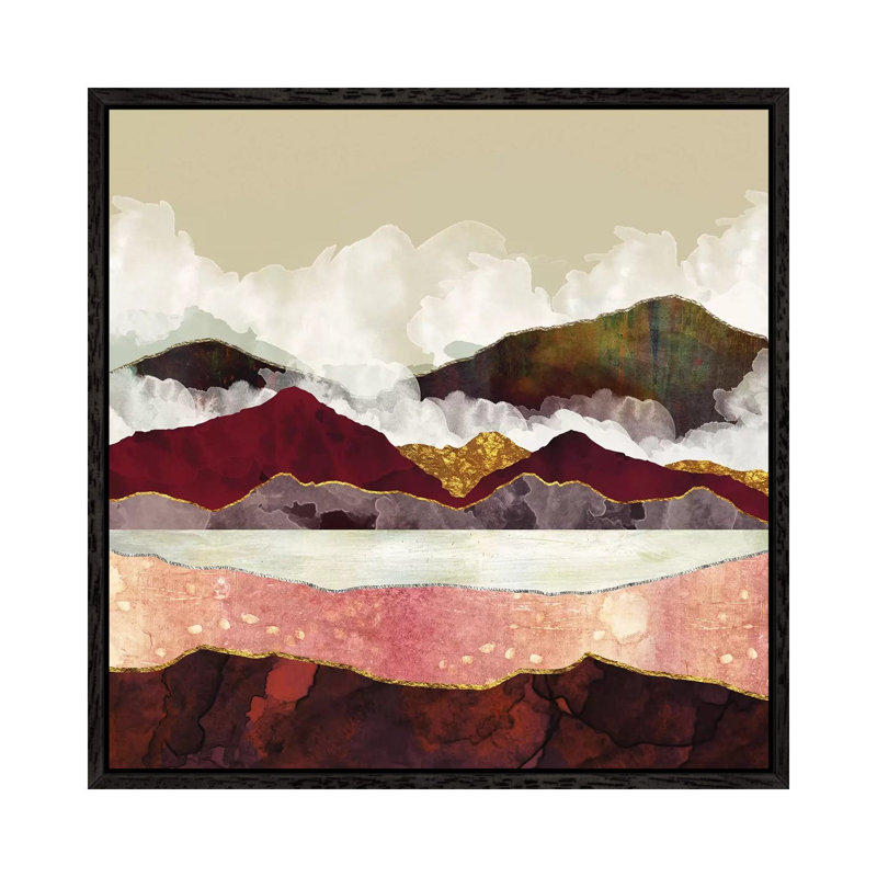 Melon Mountains - Print on Canvas, Black Framed, 45.72 cm H x 45.72 cm W