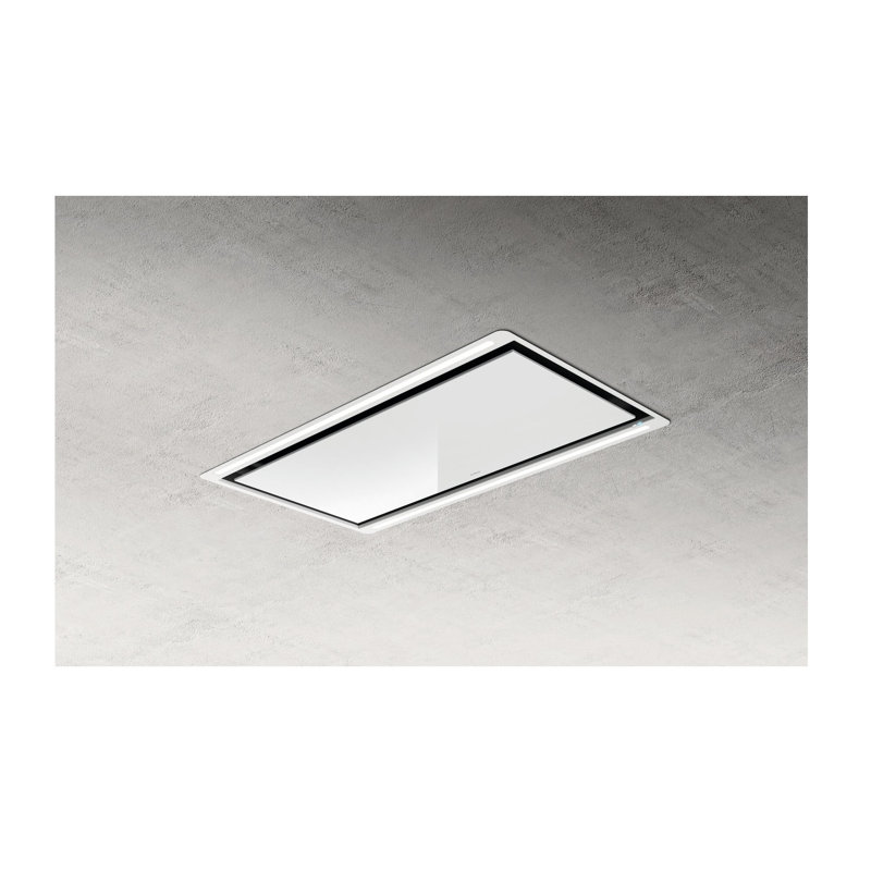 Hotte pour îlot de cuisine convertible Elica 600 pieds cubes par minute avec filtre grillagé blanc