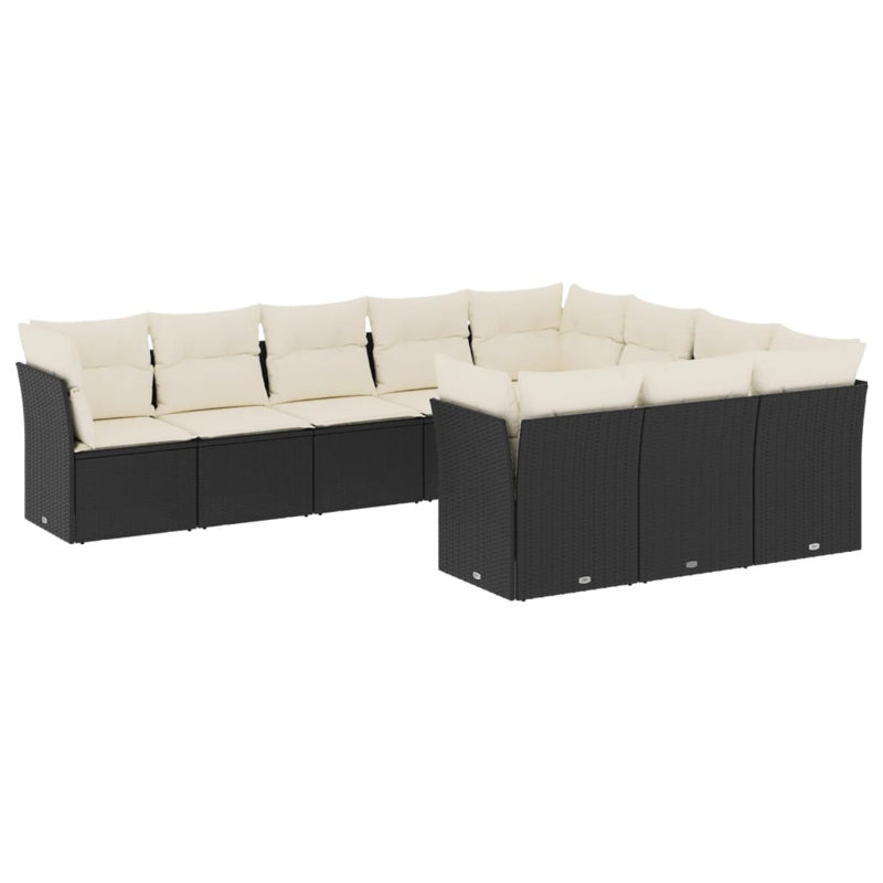 Ensemble de canapé de jardin Vidaxl, Noir