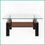Table basse rectangulaire en verre trempé pour le salon, facile à nettoyer avec rangement en panneau de fibres à densité moyenne, L 39,2 po x l 23,4 po-1079612218-1079612223