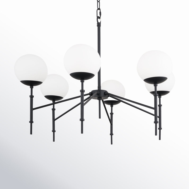 Cleary 6 - Light Dimmable Globe Chandelier, Matte Black