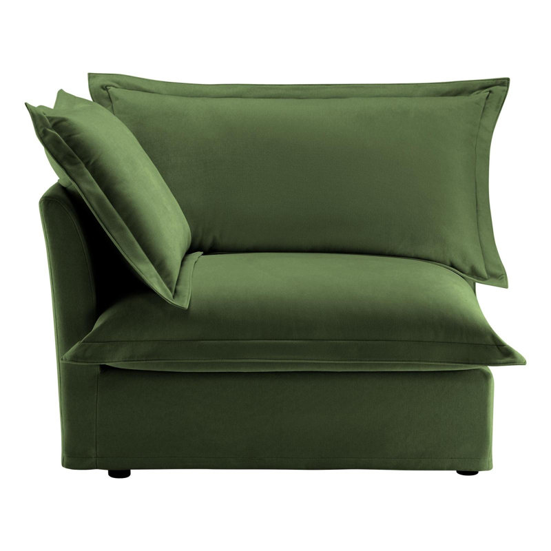 Canapé Koala LSF avec 1 coussin - Vert, Chenille verte