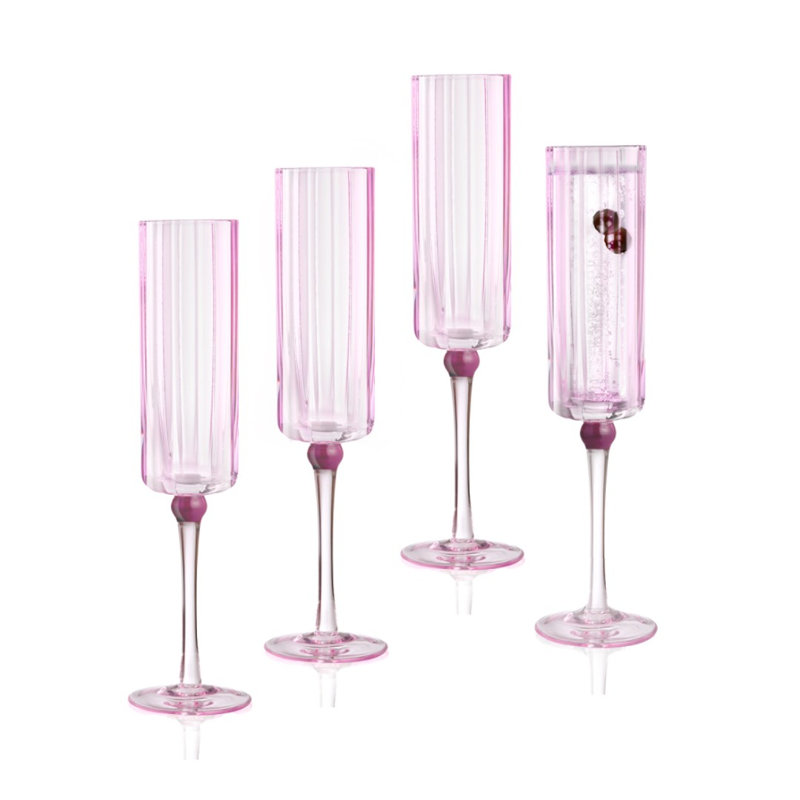Ensemble de 4 flûtes canneberge