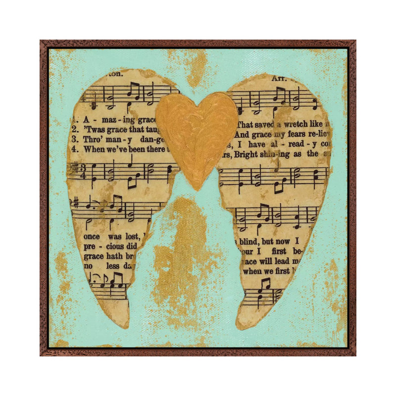 Amazing Grace Blue Gold by Ashley Bradley - Print on Canvas, 93.98 cm H x 93.98 cm W, White Framed