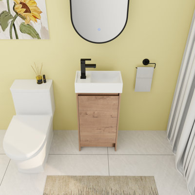 16.16'' Single Bathroom Vanity with Ceramic Top