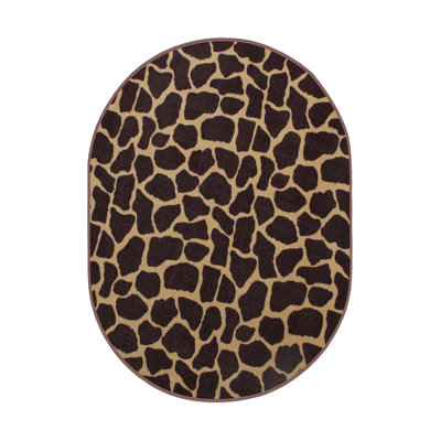 Tapis brun / brun clair à imprimé animal
