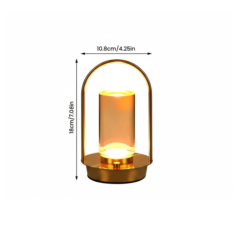 18cm Battery Powered Outdoor Lantern, Gold