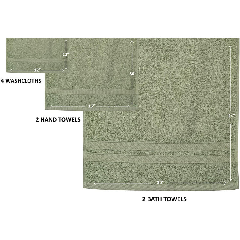 Killian 100% Cotton Plush Mulit-Size Set, Green