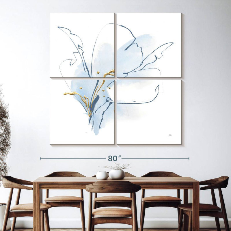 Bleu et or floral I