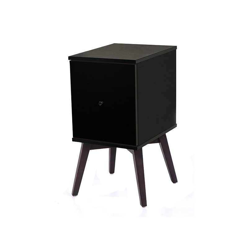 Holzheimer 35.2cm W Manufactured Wood Bedside Table, Black