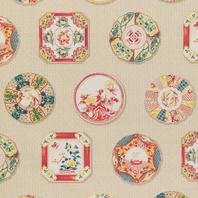 Louverne Bonchamp 33' L x 55" W Wallpaper Roll, Red