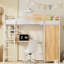 Lit mezzanine avec bureau et armoire-398663606