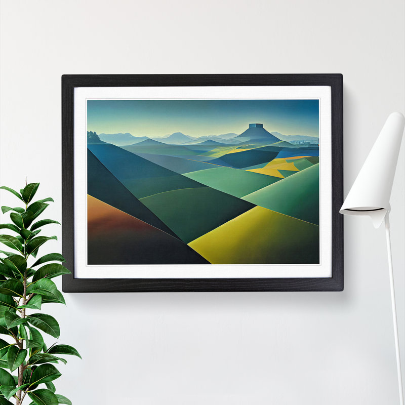 Abstract Meadow Landscape Vol.4 - Framed Print, Black, 46cm H x 64cm W x 2cm D