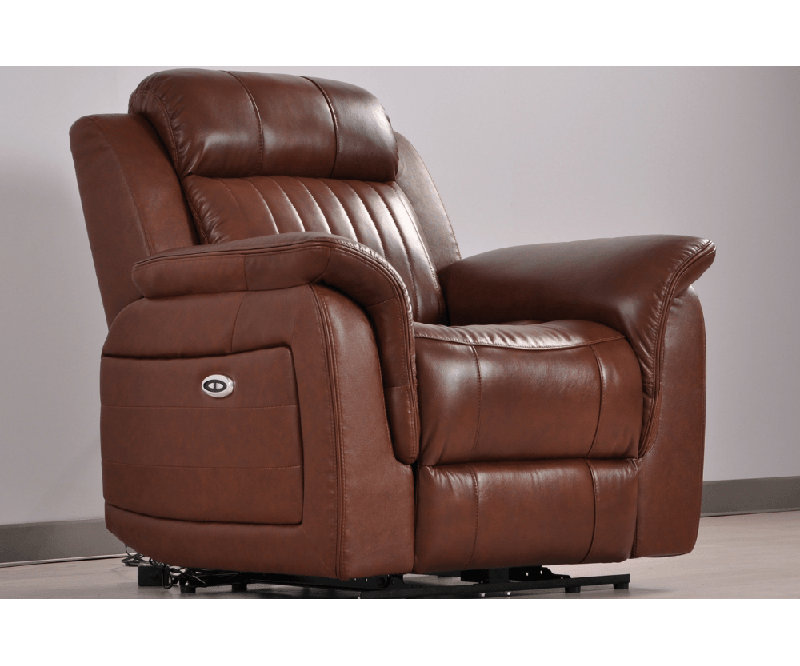 Cenaida Genuine Leather Electric Power Recliner Armchair, Tan