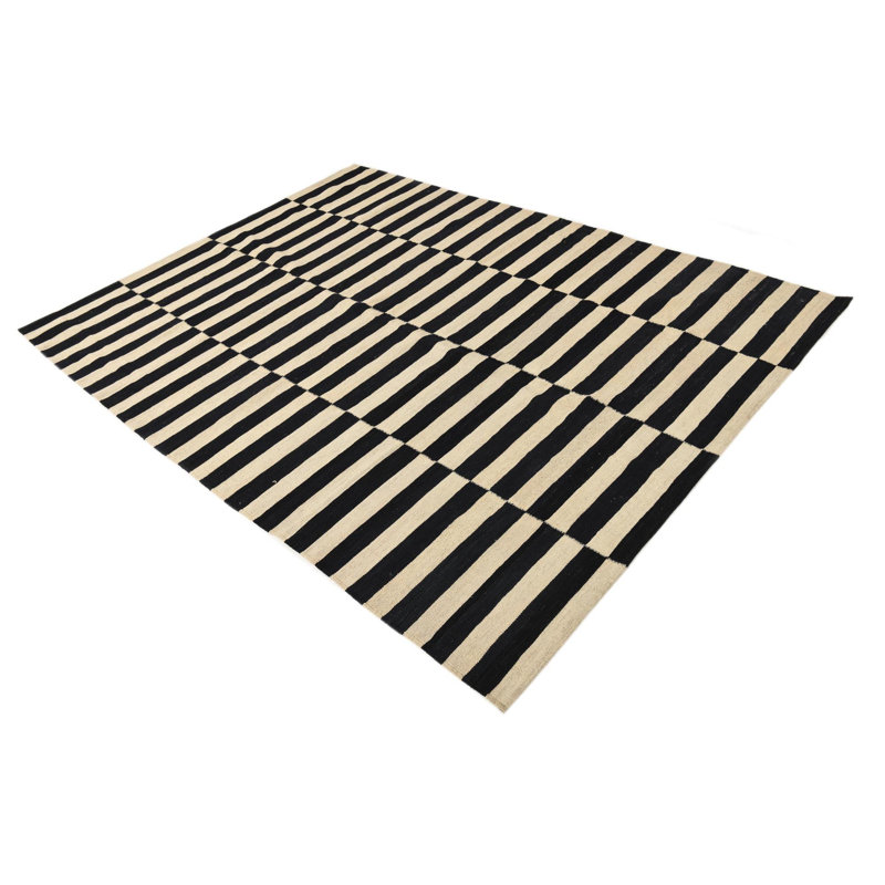 Tapis noir et blanc Ponce