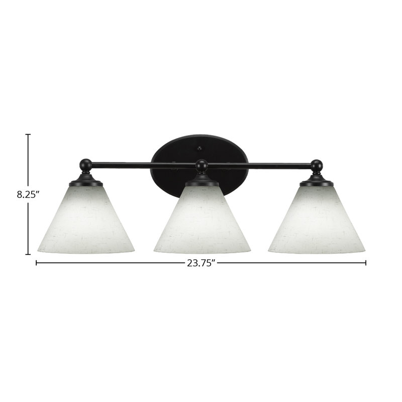 Barre d'éclairage de salle de bain Sadea, Noir mat, 3