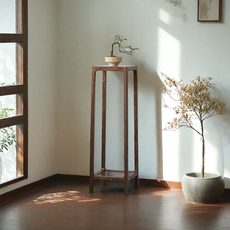 Solid Wood Double Layer Plant Stand, 39.37" H x 12.99" L x 12.99" D
