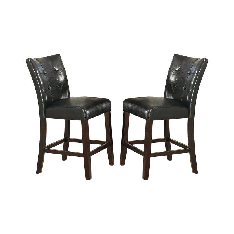 Chaise haute en cuir rembourrée (ensemble de 2)