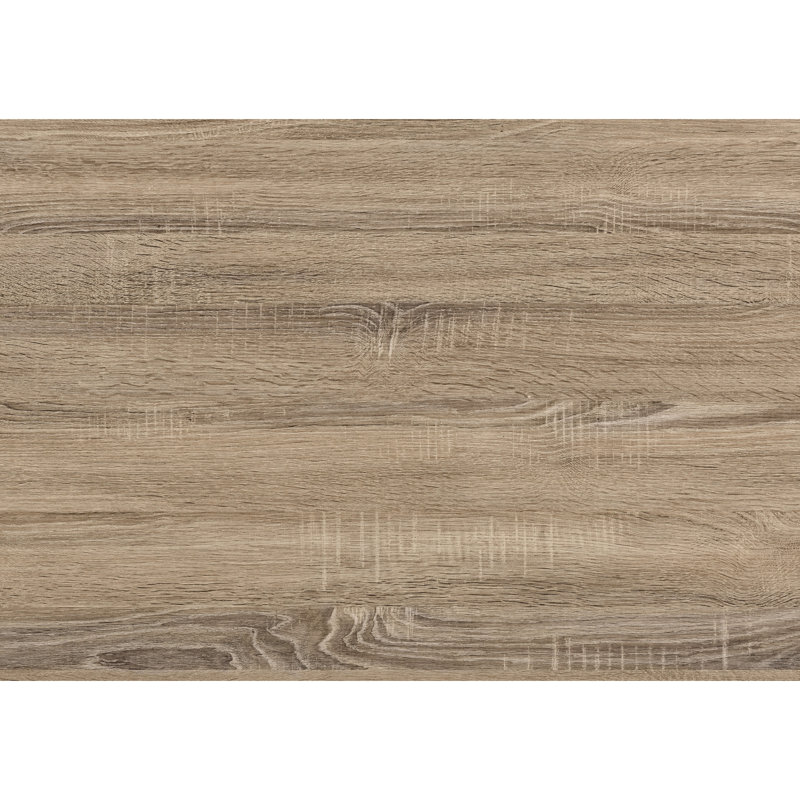 Table de bout moderne pour bureau - surface stratifiée brune, cadre en métal noir stable côté salle taupe