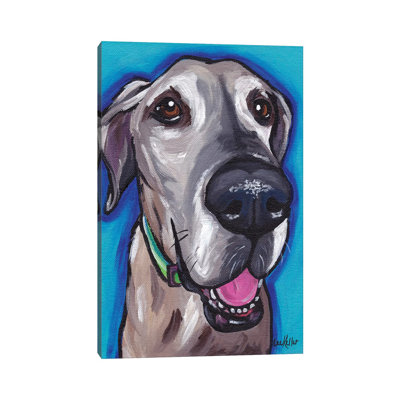 Beau The Great Dane by Hippie Hound Studios - Wrapped Canvas Painting