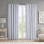 Panneau de rideau imprimé poly avec rayure et doublure touffetées blanc / bleu marine 50 po x 84 po-233212671-233212641