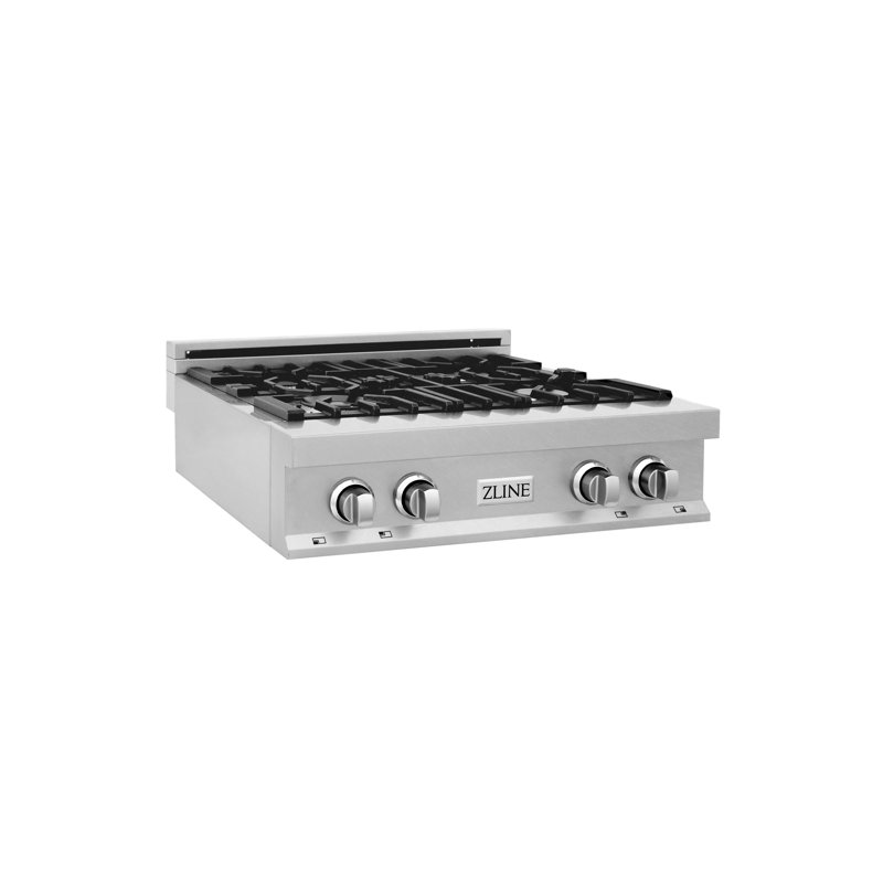 ZLINE 30 In. Legacy Gas Rangetop with 4 Burners and Porcelain Cooktop in Satin, Stainless Steel