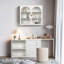 Armoire murale moderne à deux portes en verre avec rangement à trois niveaux pour hall d'entrée-1345334202