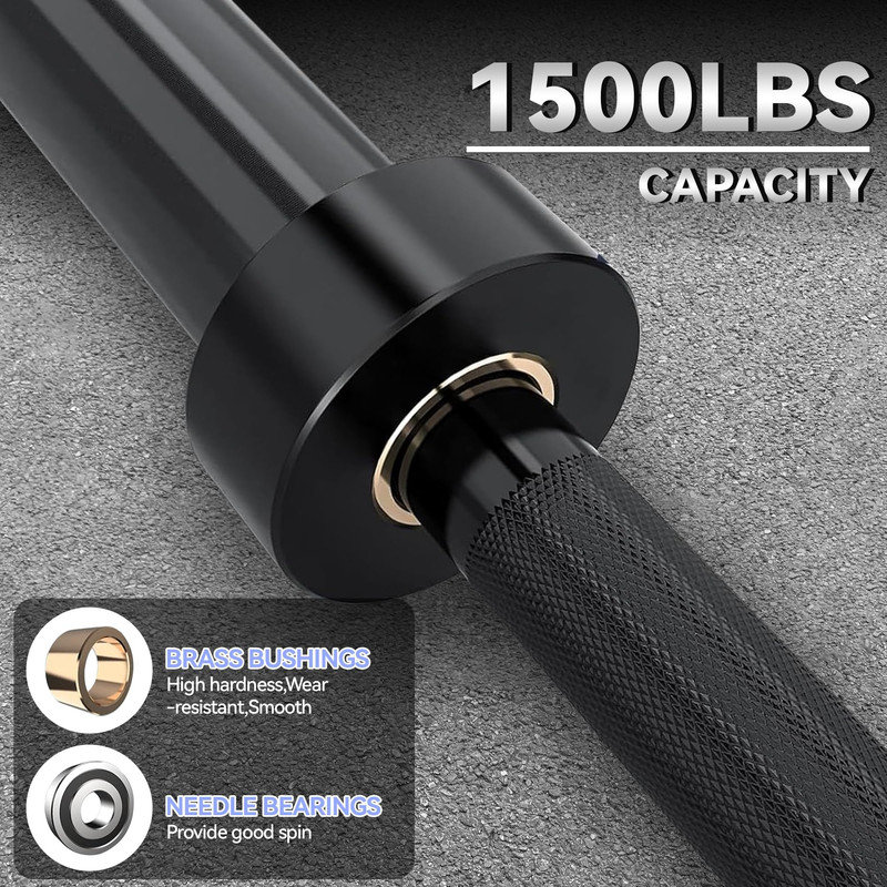 Barre de poids de 7 pi pour un usage domestique, capacité de 1500 lb pour le levage électrique et la secousse propre, fonctionne avec des plaques de 2 po