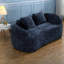 Canapés à compression, 2 places en chenille bleu foncé, canapé compact et moderne