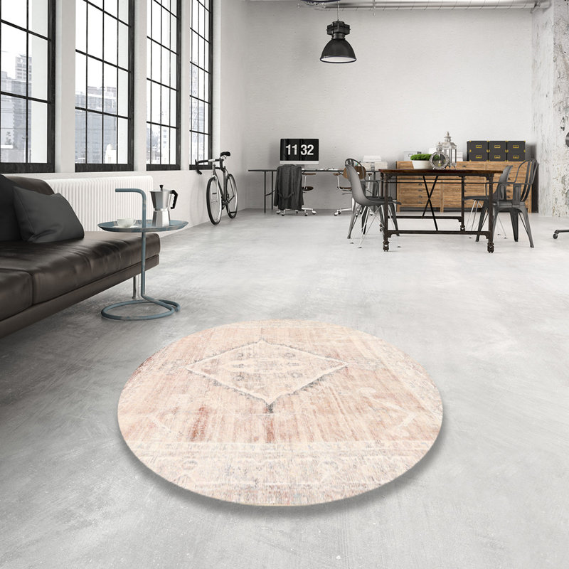 Tapis oriental beige, Rond 7 pi