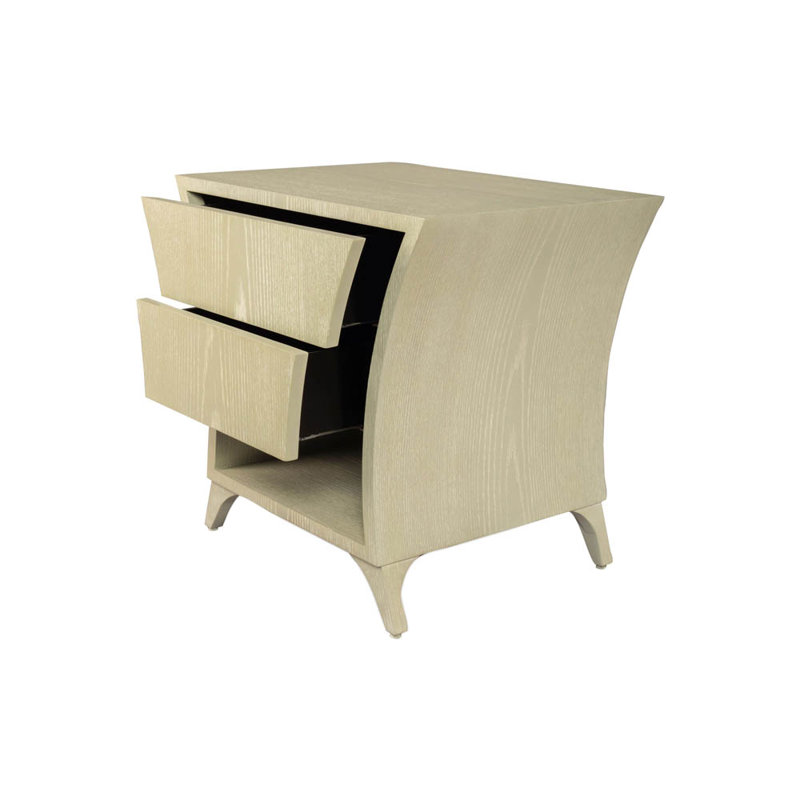 Laurenske 72cm W Solid Wood Bedside Table