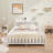 Full-Size Montessori Floor Bed With Bookcases And Blackboards, Versatile Platform Beds With Guard Rails, Solid Wood Storage Headboards For  And Teens-1033253220