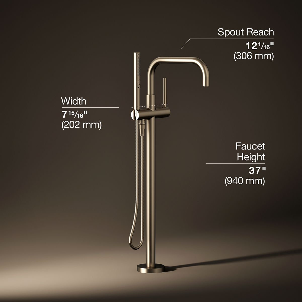 Purist Freestanding Bath Filler Trim, Vibrant Brushed Bronze