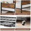 Lit de jour simple avec couchette - structure en métal et tête de lit ondulée à grain de bois industriel, canapé-lit peu encombrant, support à lattes en métal, roulettes verrouillables, assemblage facile - taille simple, tube noir + planche de couleur rétro-712229146