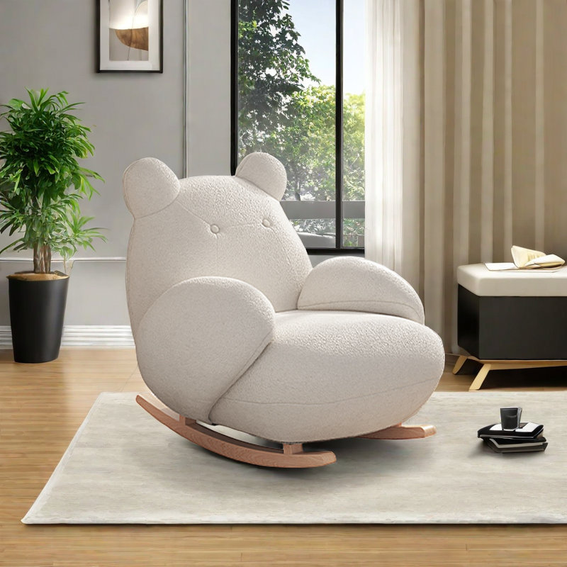 Chaise berçante décontractée, Blanc
