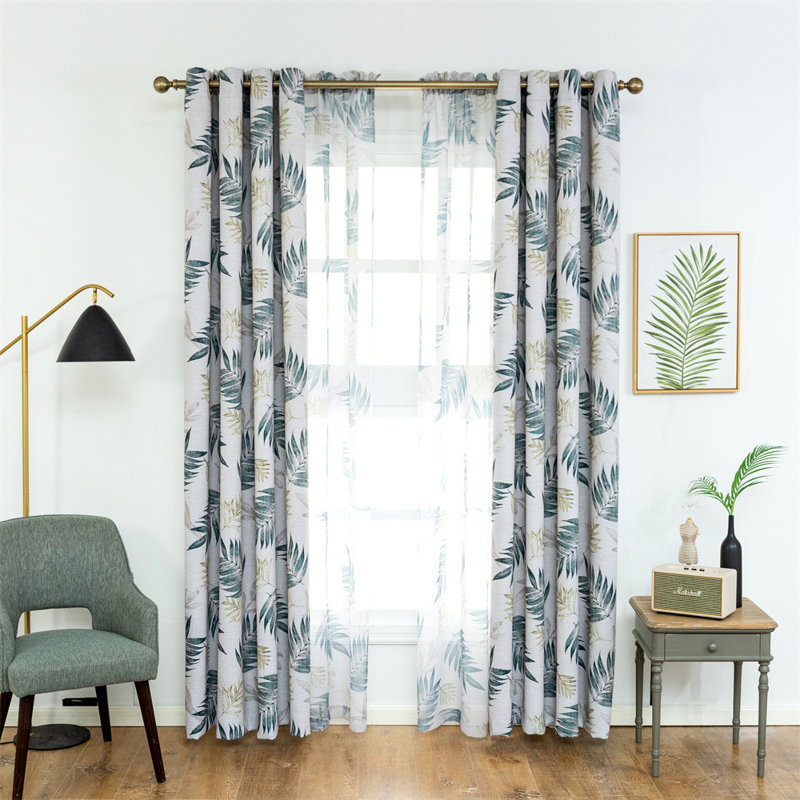 Panneau de rideau simple à œillets Hildreth, 52 po x 95 po, Bleu