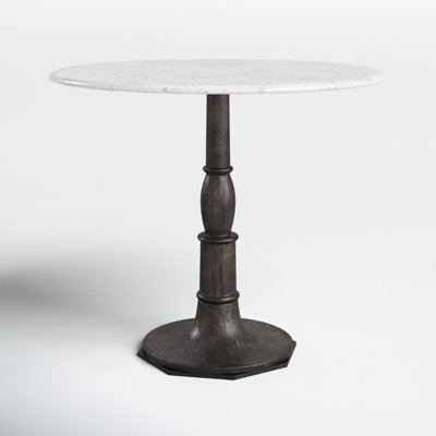 Mickley Round Marble Top Metal Base Dining Table