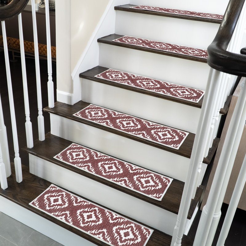 Tapis d'escalier intérieur antidérapant Osnabrock, Marron, 10 Piece Included