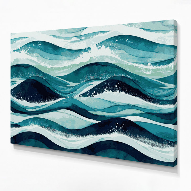 Art mural sur toile bleu, H 12 po x l 18 po