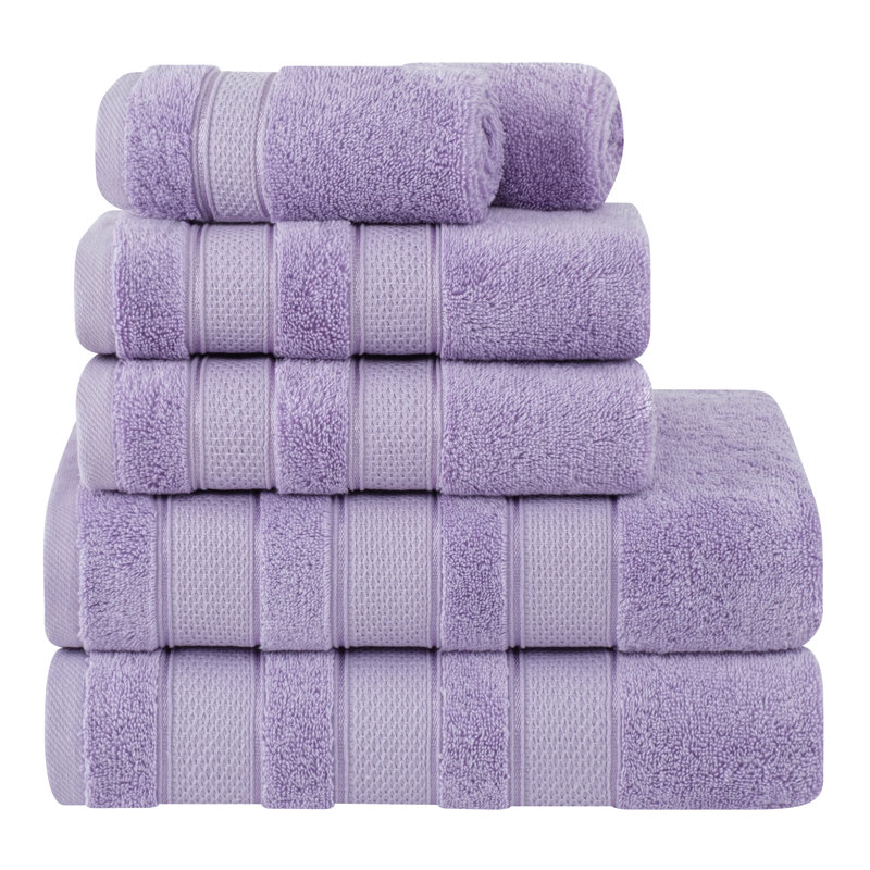 Karani Luxury Extra Soft 100% Cotton 6 Piece Bath Towel Set, Lilac